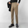 Lightly Mature Woolen Pants Straight Slim Fit Cropped